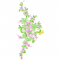 Flowers And Tree Embroidery Design 2